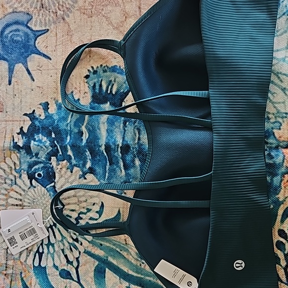 Lululemon Like a Cloud Ribbed Bra Size 12 Storm Teal - Picture 11 of 12